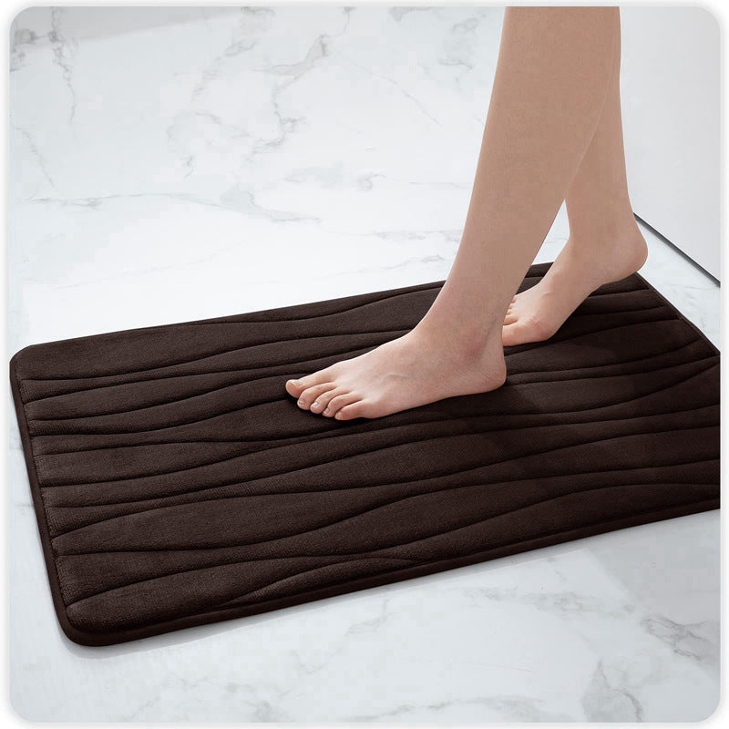 Wavy Striped Memory Foam Bath Mat - Raydin