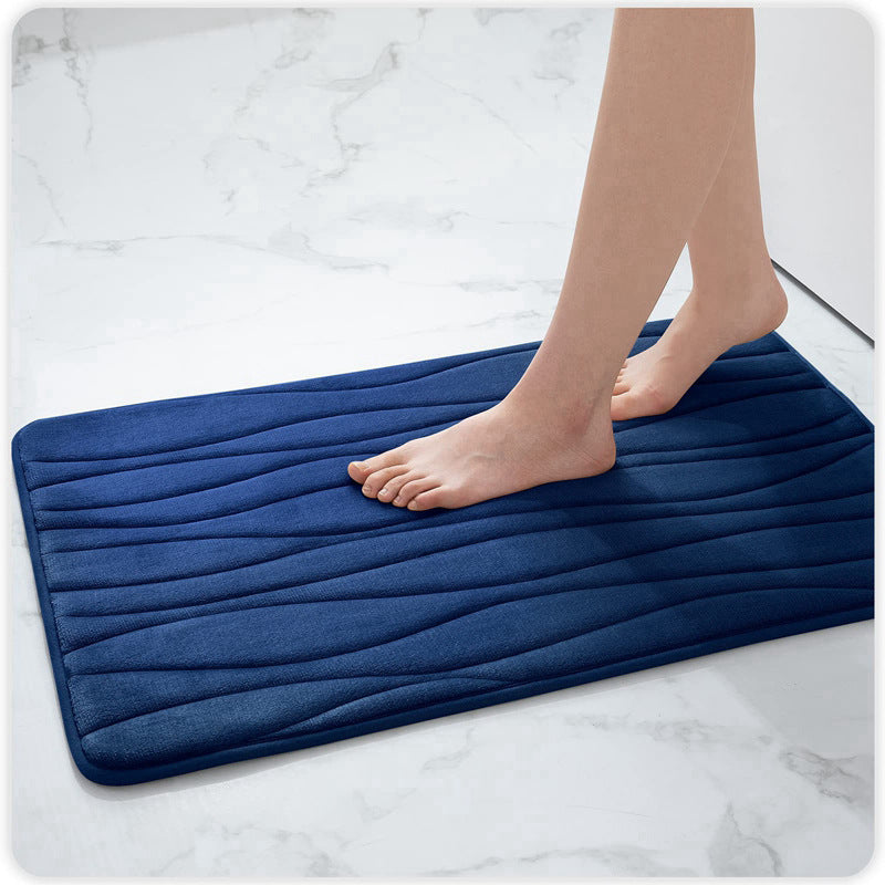 Wavy Striped Memory Foam Bath Mat - Raydin