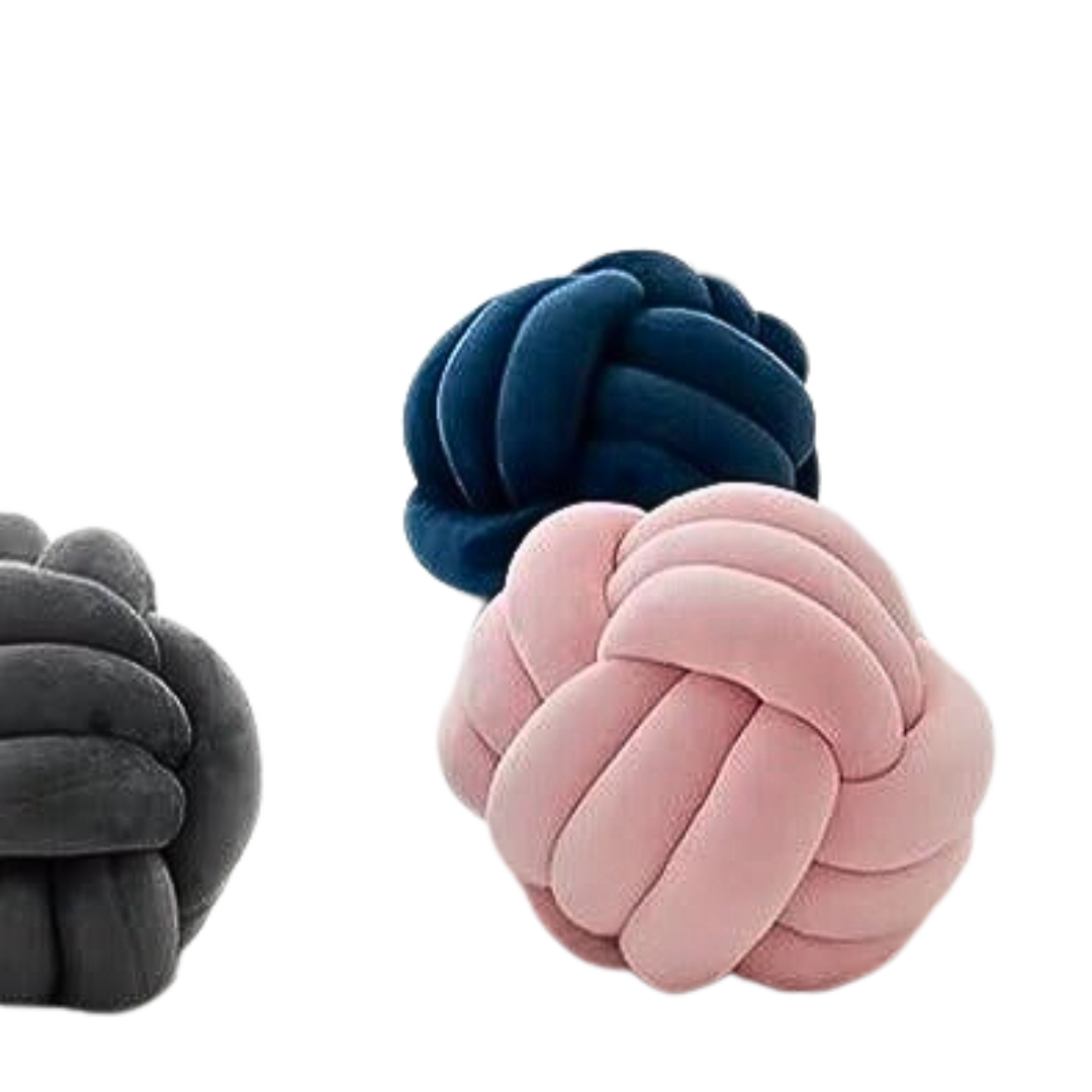 Woven Knotted Ball Pillow - Raydin