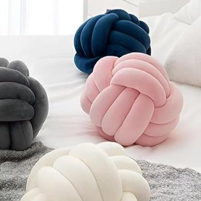 Woven Knotted Ball Pillow - Raydin